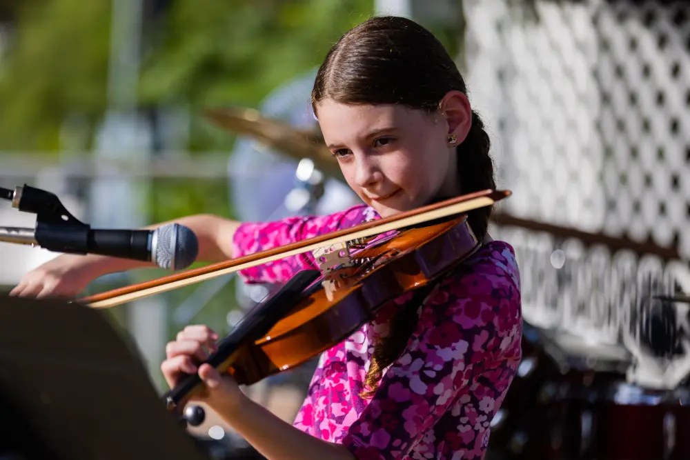 student playing violin