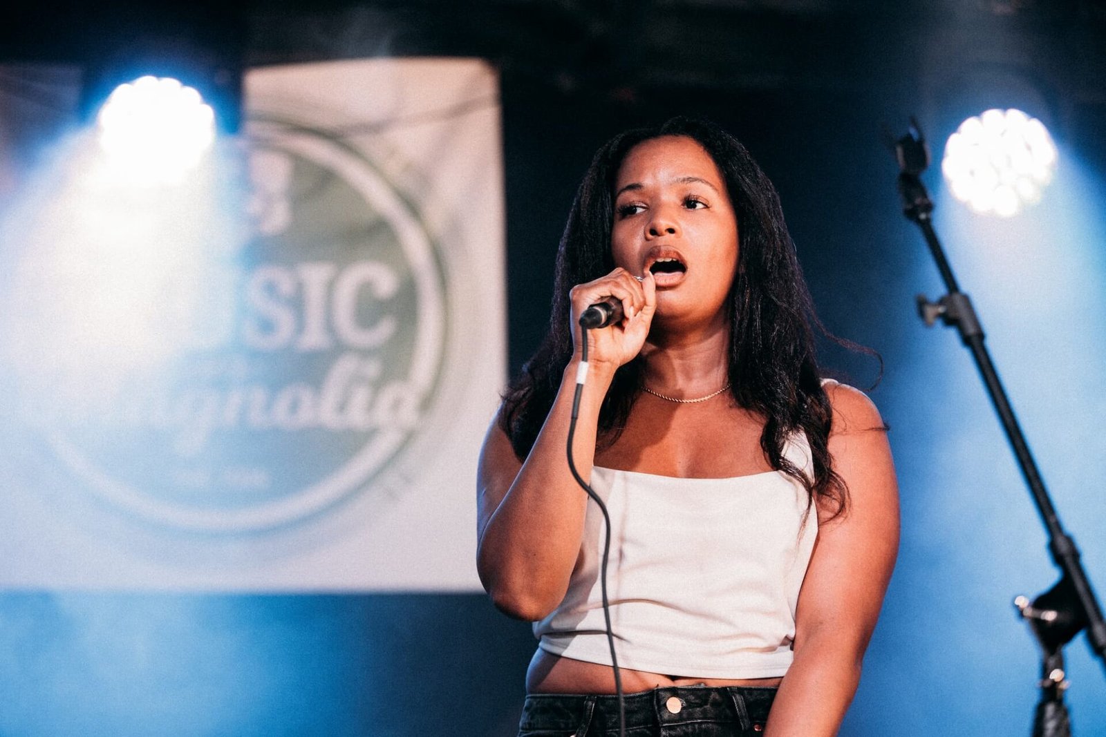 female singer on stage