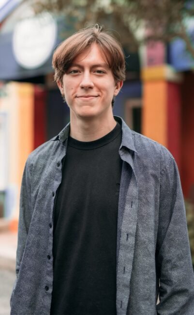 Kevin in front of studio