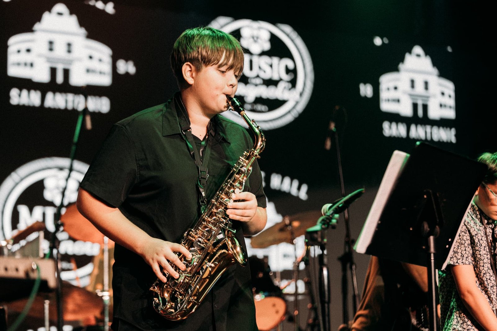 saxophone player on stage