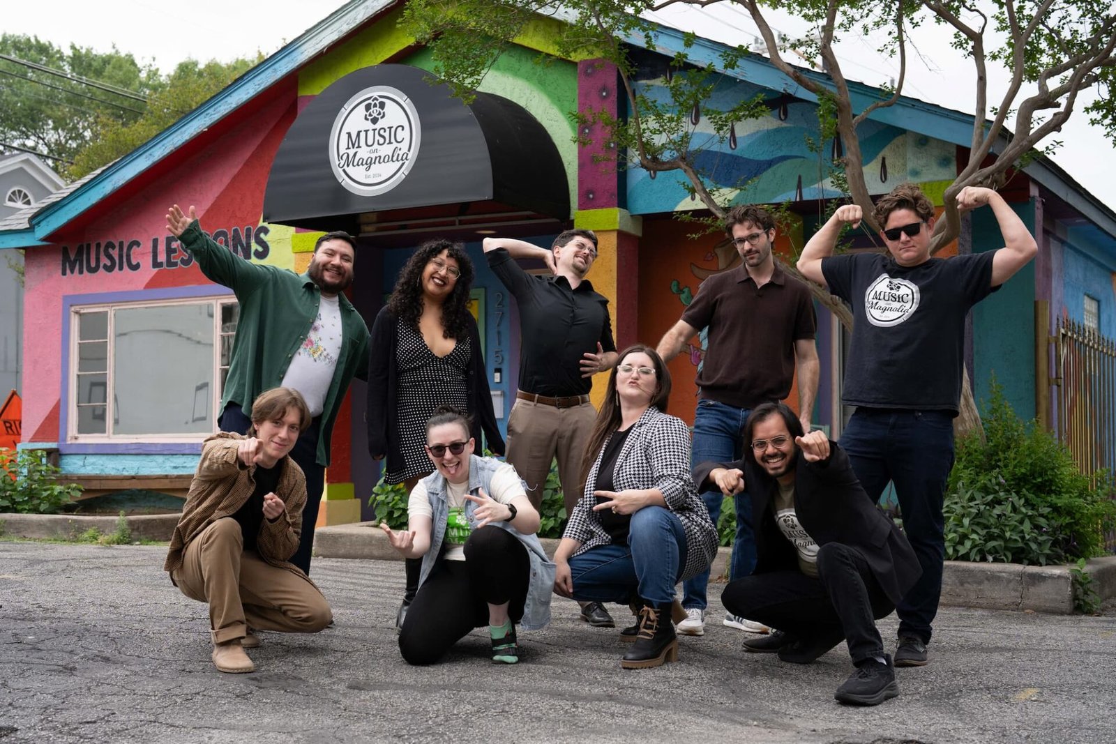 group of teacher in front of music on magnolia
